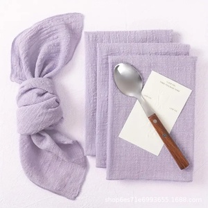 Nappe <span class=keywords><strong>de</strong></span> <span class=keywords><strong>table</strong></span> occidentale moderne en coton et bambou, carrée, avec bords ourlés, <span class=keywords><strong>tissu</strong></span> froissé, personnalisable, 42x42cm - Product Image 5