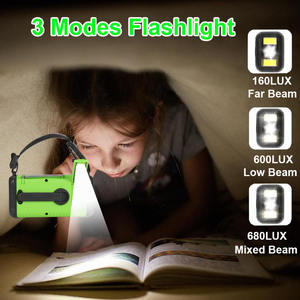 Radio LED portátil de 20000mAh con energía Solar, manivela USB, alarma SOS, banda Meteorológica de emergencia, fuente de alimentación de CA AM FM WB, Mini pantalla - Product Image 5