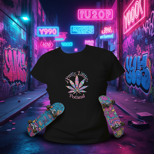 Pretty Little Pothead Y2K Camiseta de manga corta para mujer con estampado psicodélico, corte ajustado, cuello redondo, moda de primavera y verano - Product Image 2