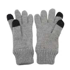 Gants d'hiver chauds en acrylique tricotés Gants d'hiver intelligents Gants thermiques d'extérieur à écran tactile