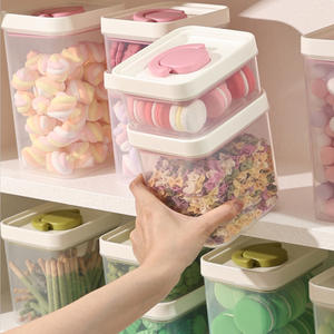 Caja <span class=keywords><strong>de</strong></span> almacenamiento <span class=keywords><strong>de</strong></span> plástico transparente <span class=keywords><strong>de</strong></span> grado alimenticio, mango moldeado por inyección para conservas <span class=keywords><strong>de</strong></span> cocina para <span class=keywords><strong>cereales</strong></span> <span class=keywords><strong>de</strong></span> frutas secas, otros regalos - Product Image 3