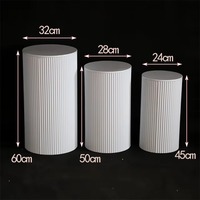 Support à dessert de table, colonne ronde en métal pour fête, socle cylindrique pour fleurs, présentoir à gâteaux rond blanc pour décoration de mariage