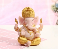 10.5*6*14cm grand et petit hindou résine bouddha Statue polyrésine indien Ganesha moine Figurine pour la décoration intérieure