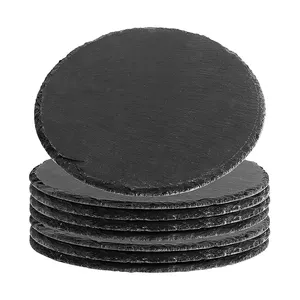 Amazon Hot Round black slate serving tray dinner plates placemats