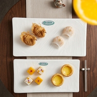 Assiette rectangulaire en mélamine A5 durable et légère, couleur blanche écologique, pour restaurant, assiette personnalisée pour sushis, barbecue, fruits de mer
