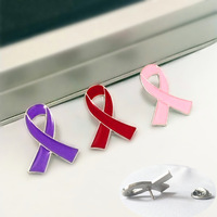 Broche en émail avec ruban pour la sensibilisation au cancer du sein, badge de soutien pour les activités de bien public, broche de ruban, promotion d'amour