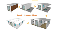 Casa Contenedor de Oficina Modular Portátil Plegable y Expandible de Lujo, 2-3 Dormitorios, Prefabricada, Móvil, de Acero con Panel Sándwich 7