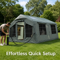 Tente de camping gonflable de luxe, spacieuse, grand espace, en PVC durable, pliable