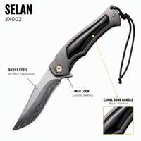 Importiertes SKD11 Stahl-Taschenmesser mit Kamelknochen-Griff, Keramikkugellager und Liner-Lock für den Täglichen Gebrauch und Camping, Großhandel OEM