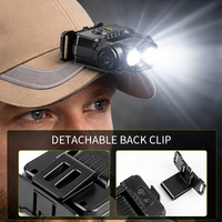 Mini Linterna LED con Sensor de Movimiento, Luz para Gorra con Clip, 90 °   Linterna Frontal Recargable Tipo-C Ajustable para Correr, Pescar y Trabajar