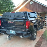 Auvent en aluminium à profil bas pour pick-up GMC 1500/F150 avec porte-bagages de toit, fixation sécurisée sans perçage