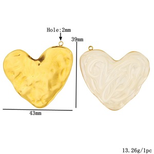 Colgante de Corazón de Acero Inoxidable Estilo Goteo de Aceite, Fornituras de Joyería para Accesorios de Collares y Pendientes DIY - Product Image 3