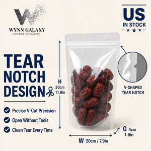 Wholesale Bulk Clear Stand Up Pouch 20*30*4cm 7.9*11.8*1.6in <b>Zip</b> Resealable Transparent Rice Grain Coffee Nut Snack Food <b>Bag</b> OEM - Product Image 1