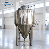 Cuve de Fermentation Conique en Acier Inoxydable Tonsen 500L-5000L avec Enveloppe Chauffante pour Brasserie Artisanale Commerciale