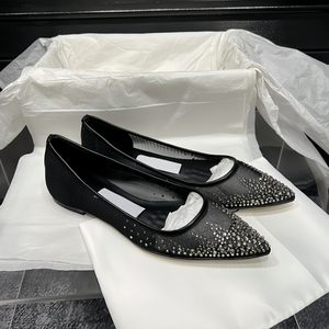 Nuevas Bailarinas de Malla con Punta Fina y Pedrería para Otoño 2026, Ligeras, Versátiles, Elegantes para Fiesta, Zapatos Individuales para Mujer - Product Image 6