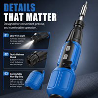 Kit de tournevis sans fil efficace alimenté par batterie au lithium 3,6 V, disque de meulage à vitesse variable 15000 tr/min - Outil électrique polyvalent pour le bricolage