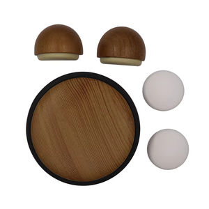 Butée de <span class=keywords><strong>porte</strong></span> coulissante en acier inoxydable Loquet de <span class=keywords><strong>porte</strong></span> robuste avec anneau en caoutchouc Finition couleur bois pour un fonctionnement en douceur durable - Product Image 2