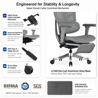 Chaise de bureau ergonomique pivotante à dossier haut inclinable avec soutien lombaire réglable, directement de l'usine, pour un confort prolongé