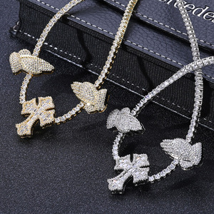 Collares de Hip Hop Personalizados de Plata de Ley 925 con Moissanita VVS1, Estilo Miami Cuban Iced Out, que Pasan la Prueba del Diamante por Longitud - Product Image 1