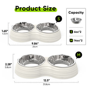 Juego de Platos Dobles para Comida y Agua para Perros y Gatos, de Melamina, Duraderos, Antideslizantes, Portátiles para Viajes al Aire Libre, Ecológicos, Fáciles de Limpiar - Product Image 2