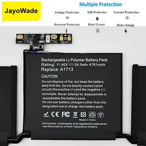 Nueva batería de portátil A1713 de 4781mAh para Apple <span class=keywords><strong>MacBook</strong></span> <span class=keywords><strong>Pro</strong></span> 13 "<span class=keywords><strong>A1708</strong></span> 2016 2017 <span class=keywords><strong>EMC</strong></span> 2978 <span class=keywords><strong>3164</strong></span> 020-00946 MLL42LL Batteria AKKU A1713 - Product Image 4