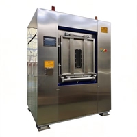 Laveuse-essoreuse électrique 50 kg à double porte et barrière sanitaire pour équipement de blanchisserie aseptique, idéale pour les uniformes de salle blanche