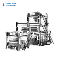 Machine d'extrusion de film soufflé à cinq couches 2026 de Chine avec système d'enroulement à anneau d'air K-Design à fente centrale pour films HDPE/LDPE/LLDPE