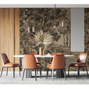 <span class=keywords><strong>Carta</strong></span> da <span class=keywords><strong>Parati</strong></span> Murale Personalizzata Impermeabile per Decorazione Domestica, Paesaggio Vintage con <span class=keywords><strong>Alberi</strong></span> e Foresta in Beige - Product Image 4