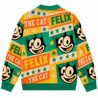 Pull personnalisé OEM & ODM pour homme, tricot jacquard à manches longues, cardigan en tricot à col en V, vêtements en tricot pour homme, cardigan en tricot pour homme