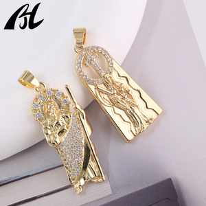 Công giáo Saint Jude Figaro phong cách 18K vàng mạ đồng thau Mặt dây chuyền với pha lê & rhinestone vòng cổ - Product Image 6