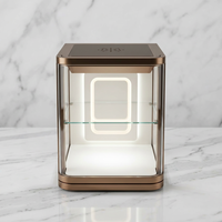 VANLOCY Casiers intelligents de luxe personnalisés en acier inoxydable poli, durables, avec écran LED mural, vitrines en verre pour bijoux et montres (pour