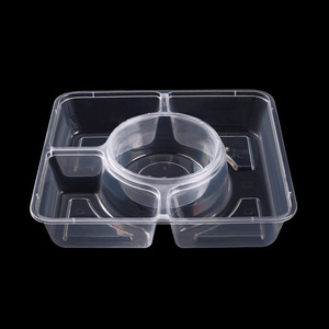 กล่องพลาสติกใส่อาหารร้านอาหารแบบใช้แล้วทิ้งกล่องอาหารกลางวันเบนโตะเป็นมิตรกับสิ่งแวดล้อมวัสดุ PP สำหรับใช้ในซูชิ - Product Image 1