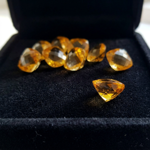 Citrine naturelle taille coussin, pierre précieuse non montée 8x8mm, jaune, certifiée par un tiers, haute qualité, pierre propre, poids en carats - Product Image 5