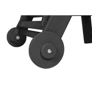 Oversized 5-Position HDPE <b>Chaise</b> <b>Lounge</b> Chair with Wood Texture Patio <b>Outdoor</b> <b>Lounge</b> Chair with Wheels Lounging Chair - Product Image 2