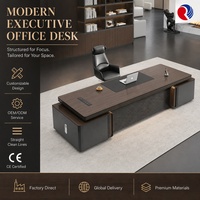 Bureau de direction en L en bois avec tiroirs, mobilier de bureau moderne pour PDG - Vente chaude