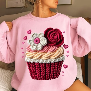 ลายถักโครเชต์ไหมเทียมลายหัวใจวันวาเลนไทน์แบบ DTF ลายโคเก็ตย้อนยุคสำหรับติดเสื้อผ้า - Product Image 4