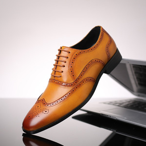 Chaussures en cuir rétro classiques pour hommes, chaussures plates en cuir pour le bureau, chaussures plates pour hommes, chaussures de mariage et de fête, taille européenne 38-48 - Product Image 6