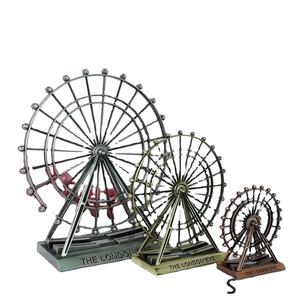 Figurines Souvenir Cadeau <span class=keywords><strong>d</strong></span>'anniversaire Figurine en métal <span class=keywords><strong>La</strong></span> <span class=keywords><strong>Grande</strong></span> <span class=keywords><strong>Roue</strong></span> de Londres Ornement Modèle de bâtiment anglais <span class=keywords><strong>D</strong></span>écoration de bureau à domicile - Product Image 2