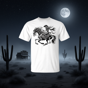 Camiseta Skeleton Cowgirl Horse Rider Western Gothic Grunge - Product Image 3