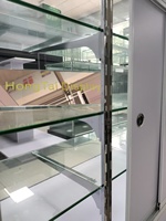 Vitrine d'exposition en verre trempé avec éclairage LED réglable, robuste, tailles personnalisables, facile à nettoyer, pour magasin de tabac et commerce de détail