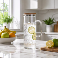 Carafe à eau froide écologique 1,2L/1,5L pour restaurant, grande capacité, bouilloire domestique, pot à jus, bouilloire en verre borosilicate de haute qualité