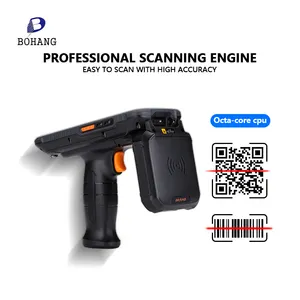 BOHANG Handheld RFID Reader Writer EPC C1G2 2D Handheld Barcode Scanner 860-960 Mhz Long Range Distance 15m UHF RFID Scanner