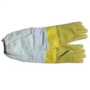 黄色养蜂手套羊皮养蜂手套安全皮革羊皮养蜂安全手套