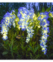 Lampu bunga Wisteria LED tenaga surya, lampu taman bunga buatan, lampu lanskap dekorasi sisipan tanah halaman luar ruangan