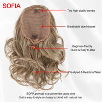 Julianna Kanekalon Vente en gros Futura Court Sofia Naturel Vague Bouclée Postiches Synthétiques Cordon Queue de Cheval Extensions de Cheveux