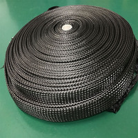 Gaine en fibre de carbone tressée flexible haute résistance, résistante à l'usure, résistante aux températures élevées