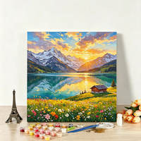 Kit de peinture par numéros A-148 Alpes Suisse, paysage de montagne, peinture sur toile DIY pour adultes