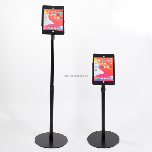 Tablet Security Floor Stand Display Support Holder Height Adjusted for iPad 8.3/9.7/10.2/10.5/10.9/11/12.9/13 Inch Air Pro Mini