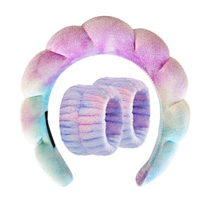 طقم رباط رأس ثلاثي القطع بطباعة جلد النمر الأوروبي والأمريكية متعدد الحدود مانع للإنزلاق عصابة رأس بغسيل الوجه للنساء مثيرة للغاية - Product Image 5