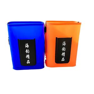 Sea Fishing Premium EVA Foldable Bucket Waterproof Multi Purpose <b>Tackle</b> <b>Box</b> With Top Handle Dark Blue Orange Color Unisex Use - Product Image 1